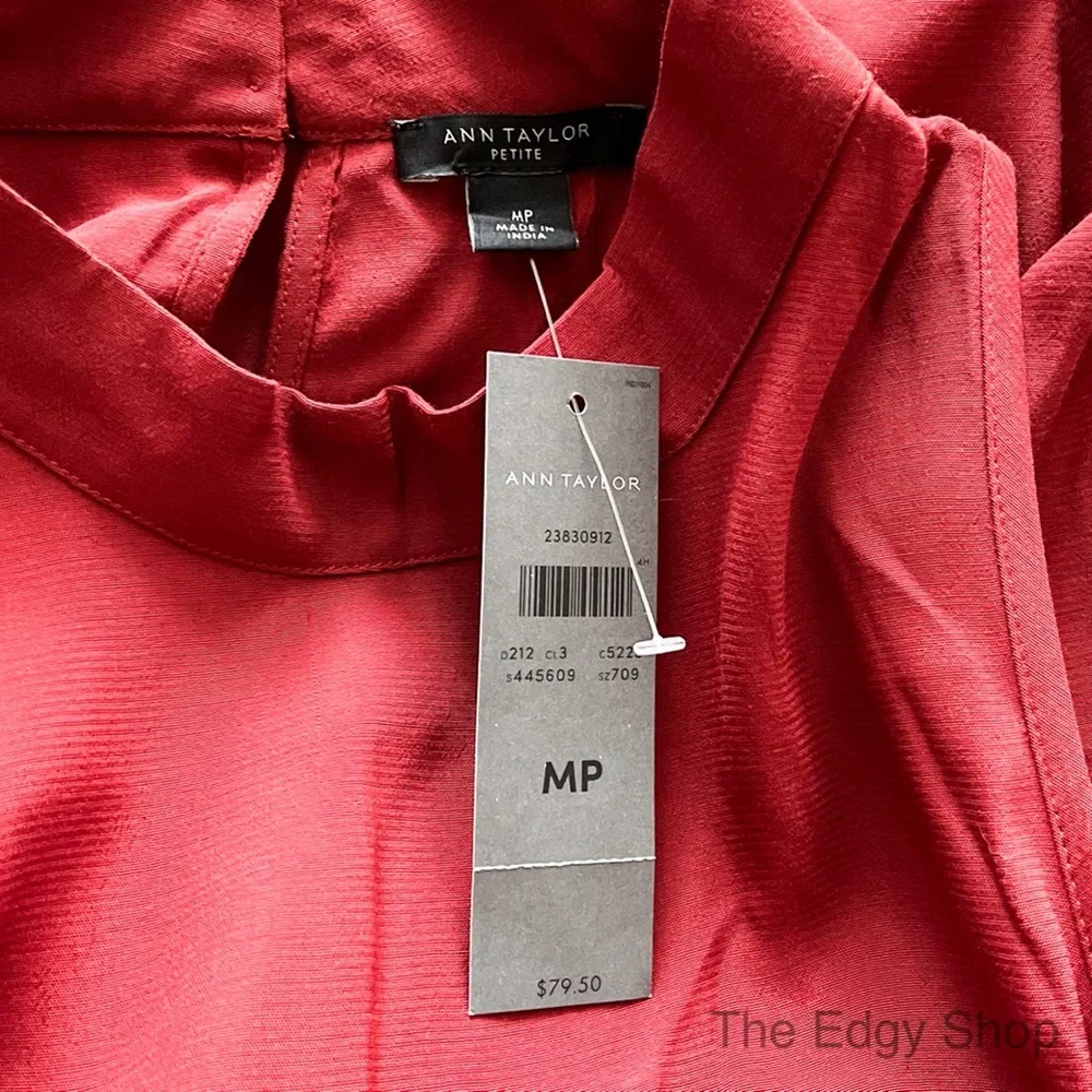 Ann Taylor | Mock Neck Cold Shoulder Top - Picture 5 of 8